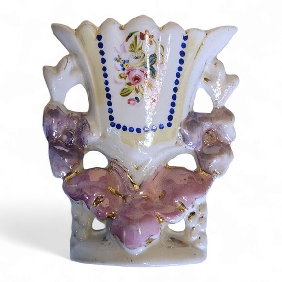 Antique French Bridal Vases - Set of 2, Hand Painted Porcelain, Marked '1834' - Picture 7 of 11